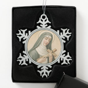 St. Rita van Cascia (M 015) Tin Sneeuwvlok Ornament