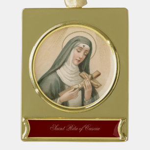 St. Rita van Cascia (M 015) Verguld Banner Ornament