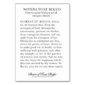 St. Rocco Roch Gebed tegen Corona Virus Kaart (Achterkant)