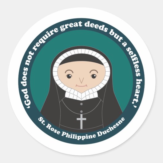 St. Roos Philippine Duchesne Ronde Sticker (Voorkant)
