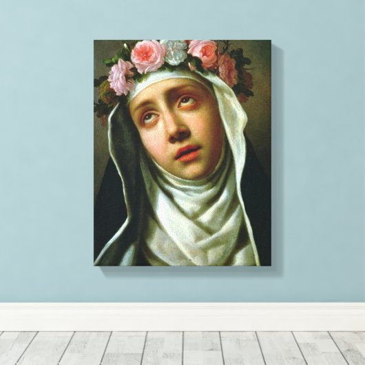 St. Roos van LIma Canvas Afdruk (Insitu (Houten vloer))