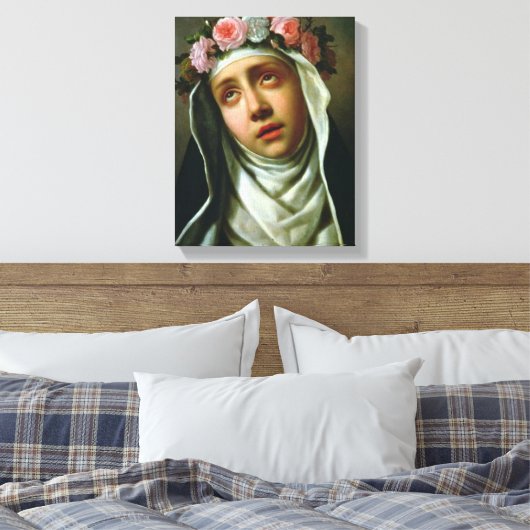 St. Roos van LIma Canvas Afdruk (Insitu (Slaapkamer))