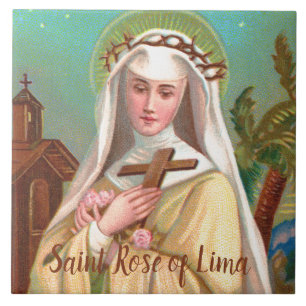 St. Rosa van Lima 's Nachts (M 024) Tegeltje