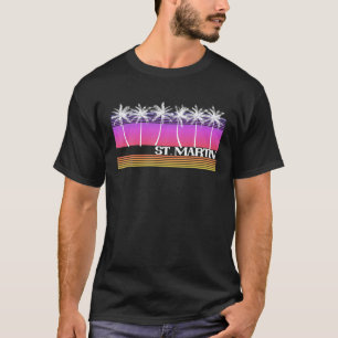 St. Saint Martin Island Retro Beach Sunset T-shirt