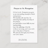 St Saint patron pérégrin de carte sainte de Cancer (Dos)