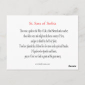 St. Sava Prayer Card Briefkaart (Achterkant)