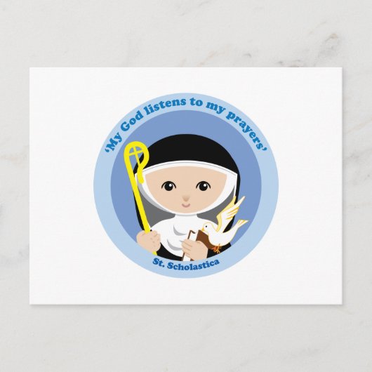 St. Scholastica Briefkaart (Voorkant)