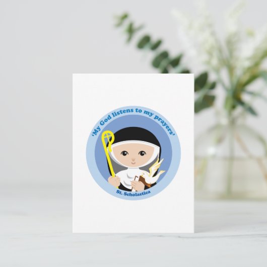 St. Scholastica Briefkaart (Staand voorkant)