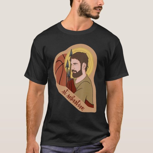 St Sebastian Archery Archer Catholic Patron Saint T-shirt (Voorkant)