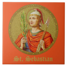 St. Sebastian (SNV 24) (Ronde Afbeelding) Tegel 1