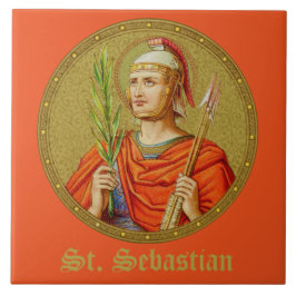 St. Sebastian (SNV 24) (Ronde Afbeelding) Tegel 1 Tegeltje