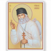 St. Seraphim van Sarov Icon Vinyl Sticker (Voorkant)
