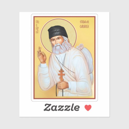 St. Seraphim van Sarov Icon Vinyl Sticker (Vel)