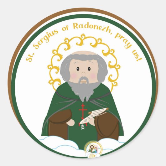 St. Sergius van Radonezh Classic Ronde Sticker (Voorkant)