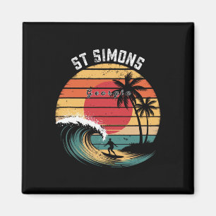 St Simons Beach Georgia Strand Surfen Magneet