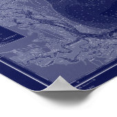 St Simons Georgia Map Nautical Chart Blue Art Poster (Hoek)