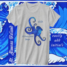 St. Simons Island GA Briljant Blauw Octopus