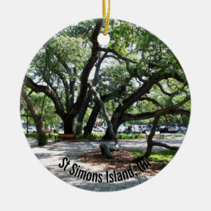St Simons Island GA Wandering Oak Foto Keramisch Ornament