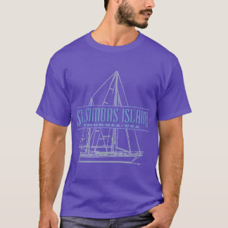 St Simons Island Georgia Zeilboot Souvenir Oversiz T-shirt
