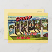 St Simons Island Retro Briefkaart (Voorkant / Achterkant)