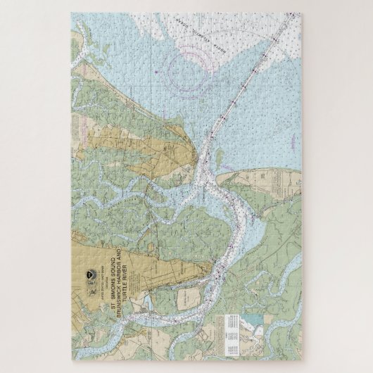 St Simons Sound Braunschweig Harbour en Turtle Riv Legpuzzel (Verticaal)