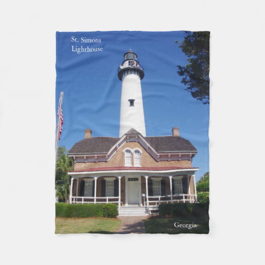 St. Simons Vuurtoren fleece deken (Voorkant)