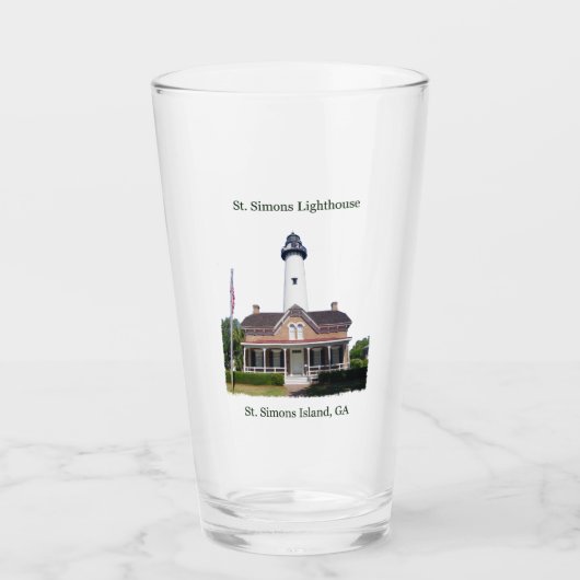 St. Simons vuurtorenglas Glas (Voorkant)