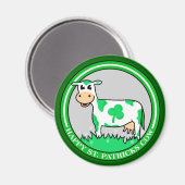 ST. St. Patrick's Day Koe Shamrock Magnet Magneet (Voorkant / Achterkant)