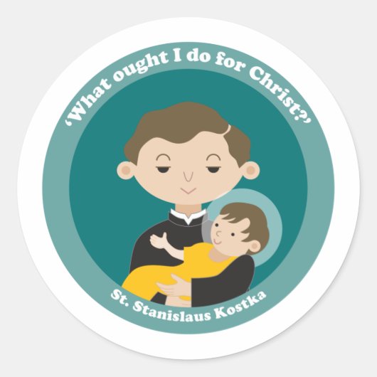 St. Stanislaus Kostka Ronde Sticker (Voorkant)