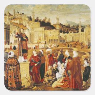 St. Stephen Preaching Vierkante Sticker