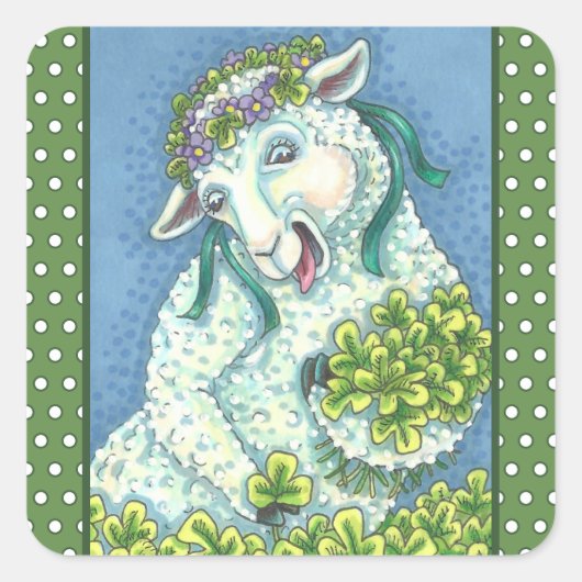 ST. Sticker IRISH EWE & SHAMROCKS VAN PATRICK (Voorkant)