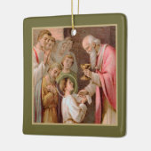 St. Tarcisius Ontvangt de Eucharist (BL 02) x2 Keramisch Ornament (Links)