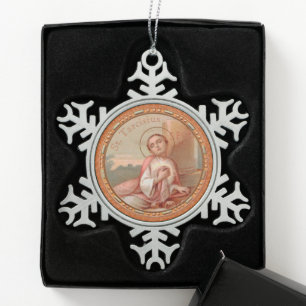 St. Tarcisius van Rome Roundel (BF 004) Tin Sneeuwvlok Ornament