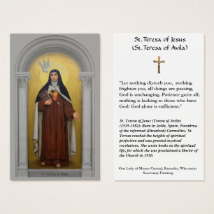 St Teresa d'Avila Teresa de carte sainte de Jésus