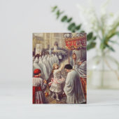 St. Teresa gooit bloemen naar het geborene heiligd Feestdagenkaart (Staand voorkant)