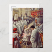 St. Teresa gooit bloemen naar het geborene heiligd Feestdagenkaart (Voorkant / Achterkant)