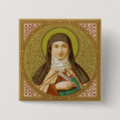 St. Teresa of Avila (SNV 27) Square Vierkante Button 5,1 Cm (Voorkant)