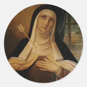 St. Teresa van Avila Carmelite Nun Arrow Ronde Sticker