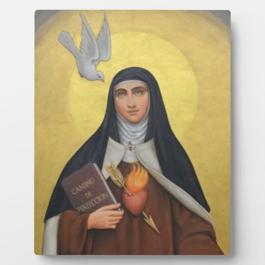 St. Teresa van Avila Katholieke Carmelite Saint Fotoplaat (Voorkant)