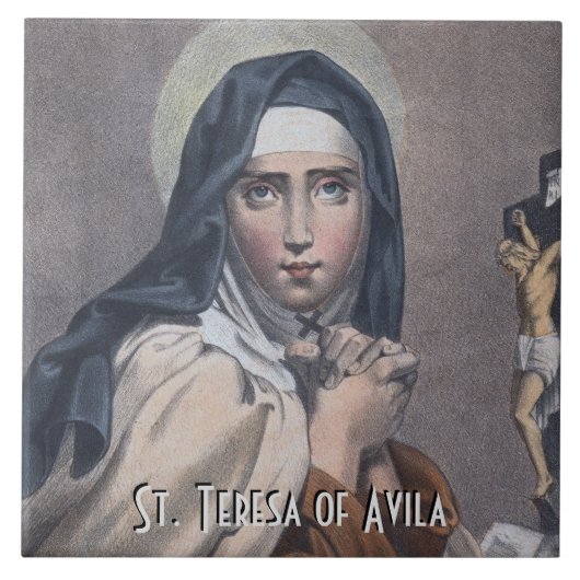 St. Teresa van Avila (M 008) Tegeltje (Voorkant)