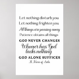 St. Teresa van Avila Quote Art Poster Print