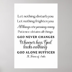 St. Teresa van Avila Quote Art Poster Print