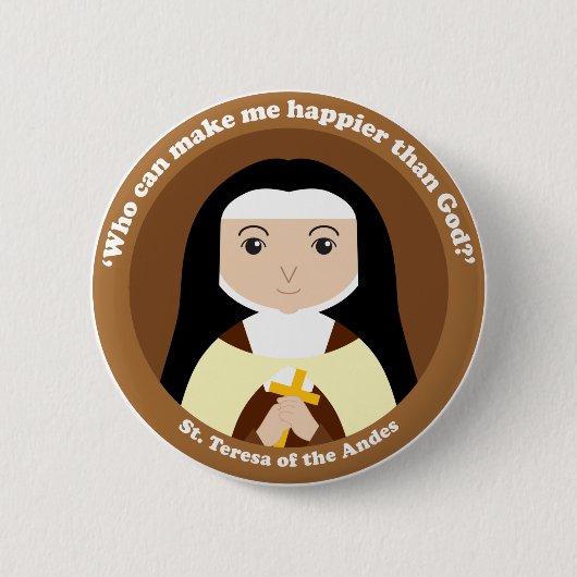 St. Teresa van de Andes Ronde Button 5,7 Cm (Voorkant)
