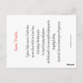 St. Thekla Prayer Card Briefkaart (Achterkant)
