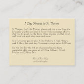 St. Therese 5-daagse Novena Prayer-kaarten Visitekaartje (Achterkant)