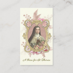 St. Therese Carmelite Nun Rozen Religious Poem Plaatskaartje