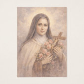 St. Therese Catholic Funeral Memorial Holy Card - Visitekaartje (Voorkant)