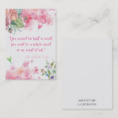 St Therese de carte sainte de roses de citation de (Devant / Derrière)