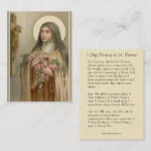 St Therese de cru les petites cartes de Novena de (Devant / Derrière)