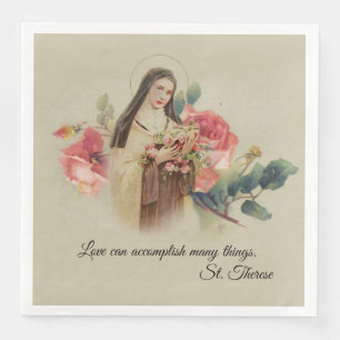 St. Therese de Kleine Roze Rozen Servetten